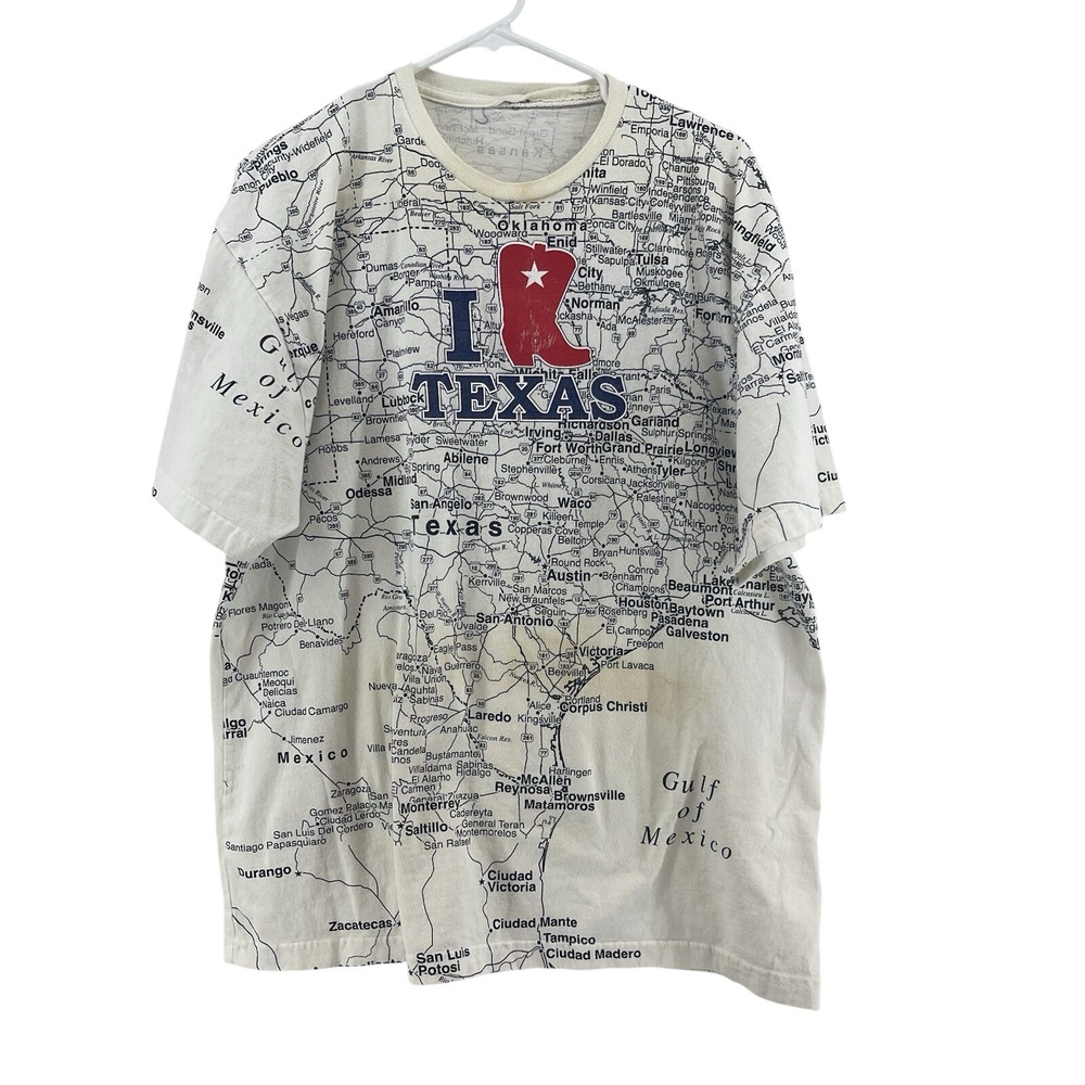 Vintage I Love‎ Texas T-Shirt XXL 90s Tourist Kitsch Graphic Souvenir USA